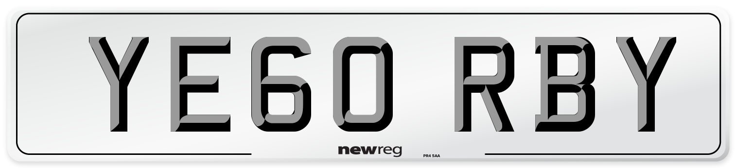 YE60 RBY Number Plate from New Reg